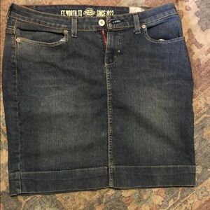 Dickies Women's Dark Blue Denim Mini Skirt